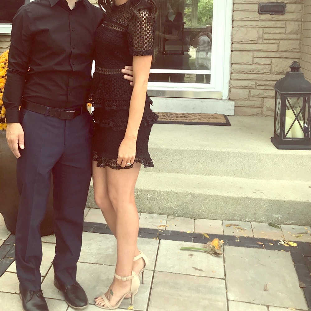 Black ruffle crochet/lace dress 🖤